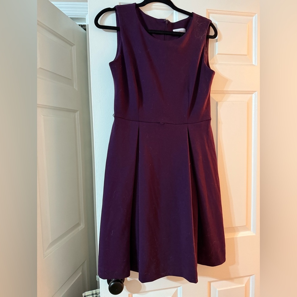 *Worn Once* Calvin Klein Purple Pleated Midi Dress for Wedding Guest